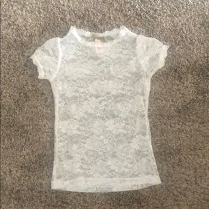 Girls down east lace top